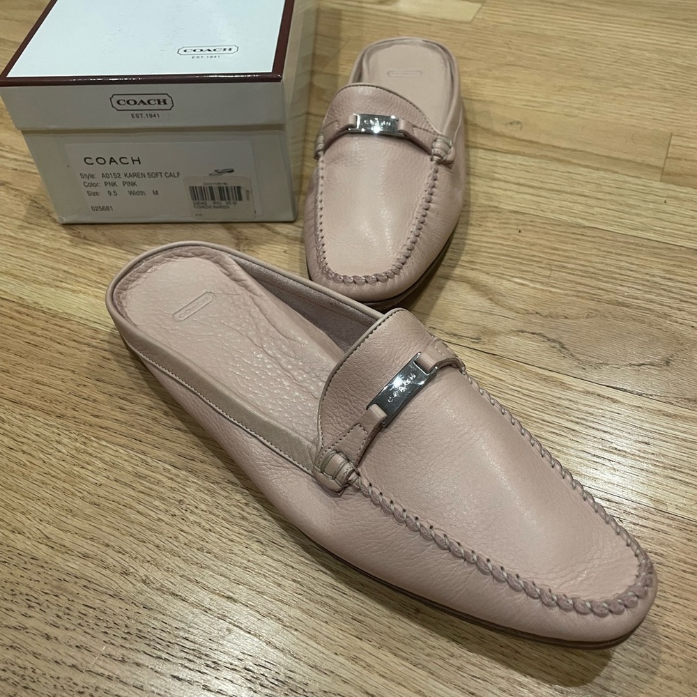 NWT Blush Pink Coach slide on mules
